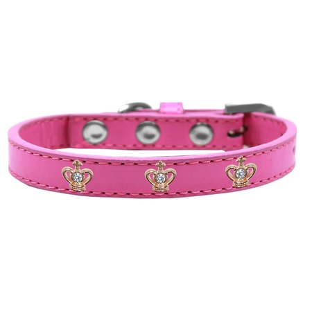MIRAGE PET PRODUCTS Gold Crown Widget Dog CollarBright Pink Size 16 631-5 BPK16